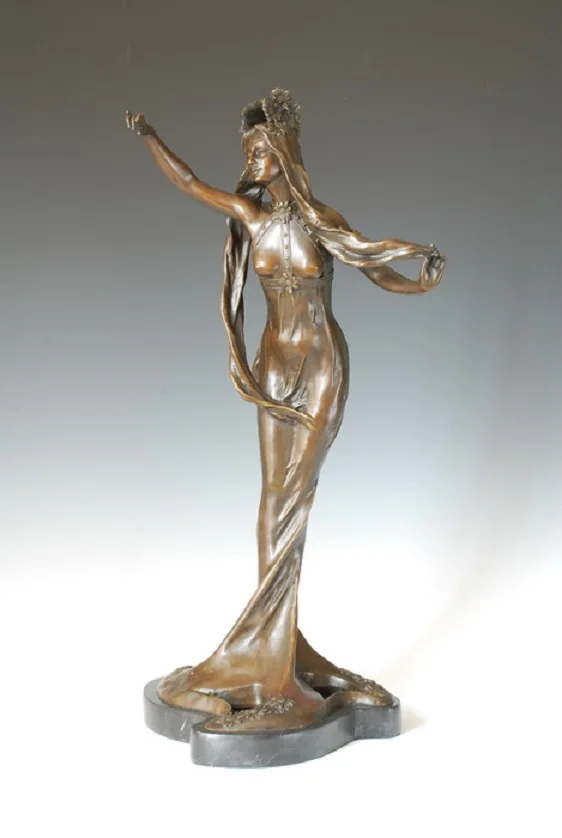 Modern Classical Woman Sculpture Bronze Statues Beauty Art Handicraft for Home Decor THE GIRL