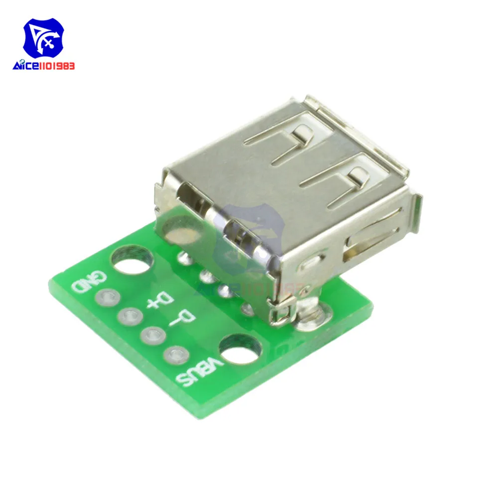 Micro/Mini USB/USB A папа/USB 2,0/3,0 A мама/USB B интерфейс до 2,54 мм DIP PCB конвертер адаптер коммутационная плата - Цвет: USB2.0 A Female