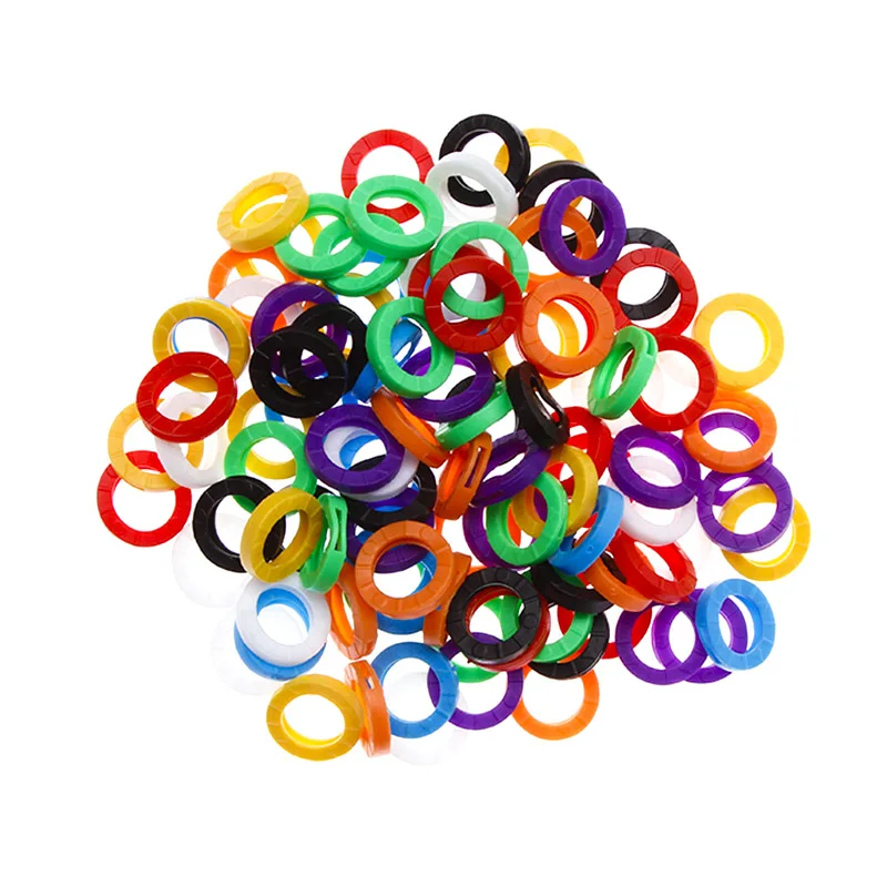 

10pcs Bright Colors Hollow Silicone Key Cap Covers Topper Keyring Key Rings Key Case For Car