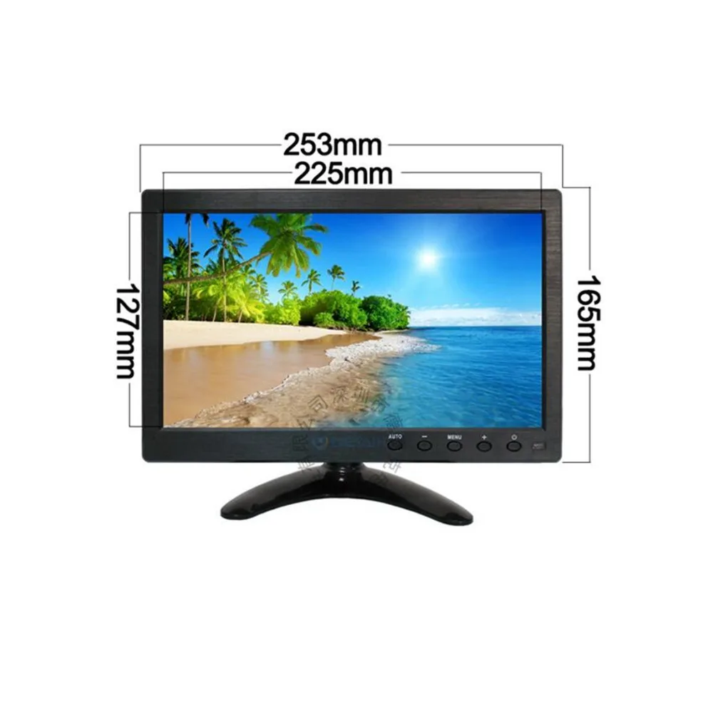 Wearson 10.1 inch LCD Monitor Screen Display 169 1366768 with VGAHDMIBNCAV Function For PC & DVD & CCTV System etc (1)
