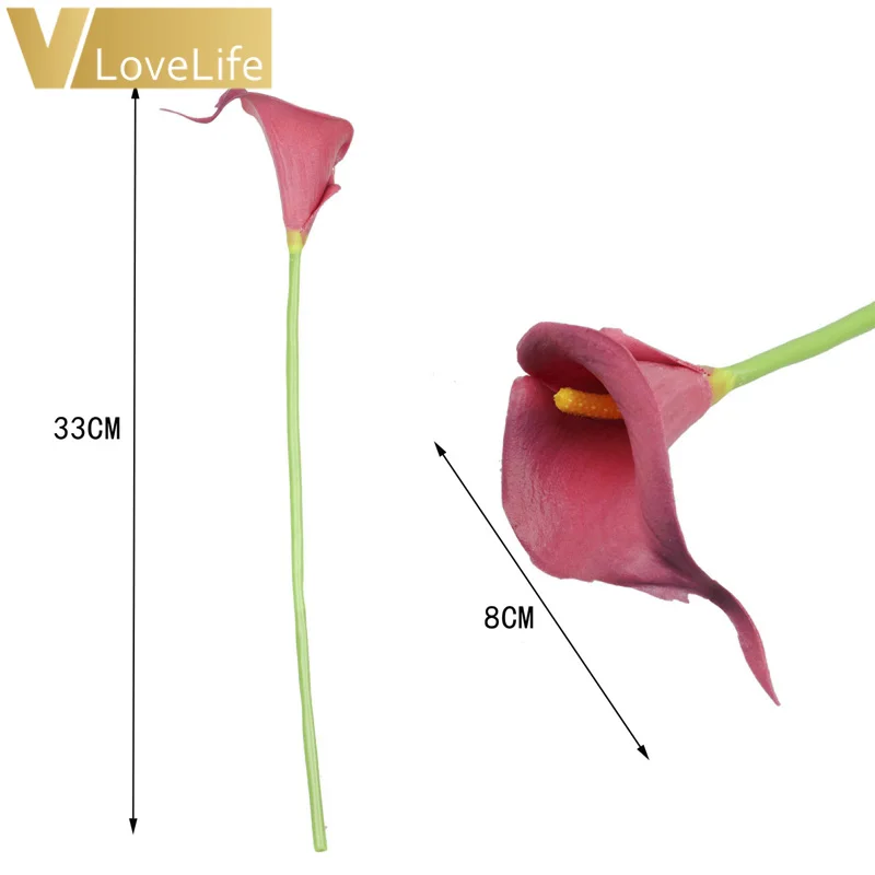 10 шт. Искусственные цветы Калла Лилия ПЭ Пена букет Искусственные цветы для украшения Свадебные украшения подарок на день Святого Валентина