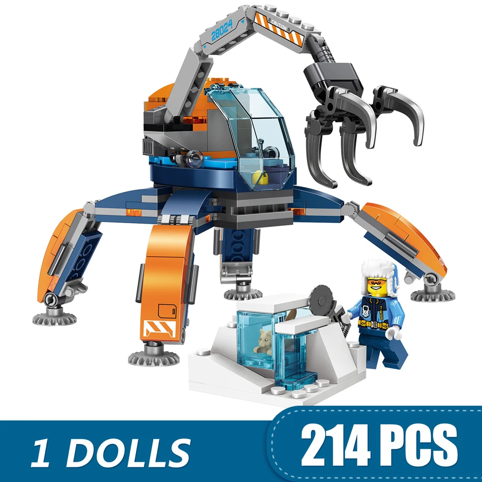 

214PCS Small Building Blocks Compatible with Legoe City Arcti Ice crawler Toys for children girls boys Gift DIY