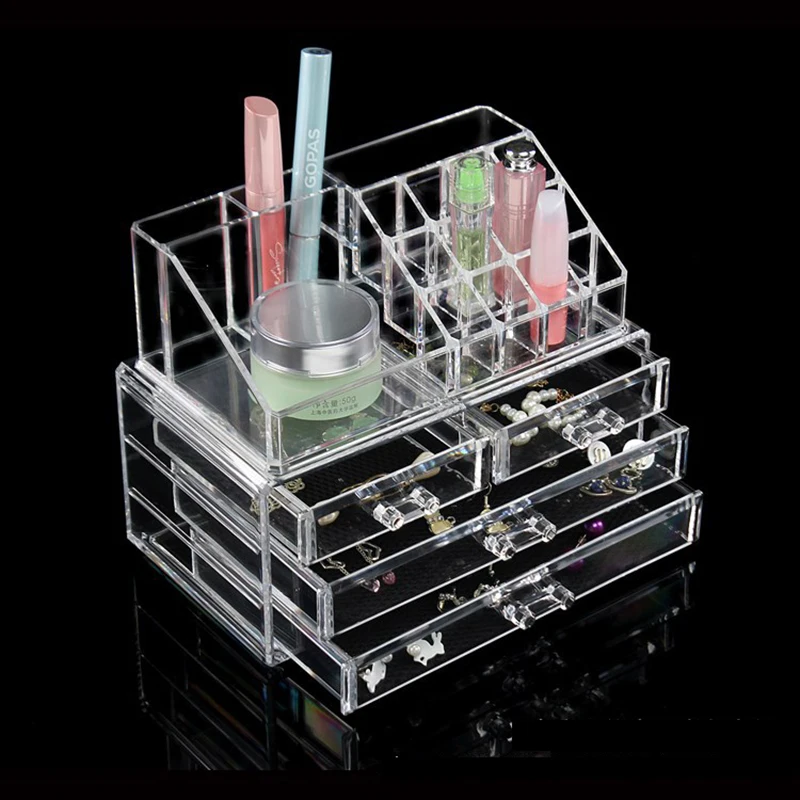 

Hot Sale Nail Storage Case Transparent Scissors Polish Jewelry Pen Brushes Box Container Manicure Nail Tool