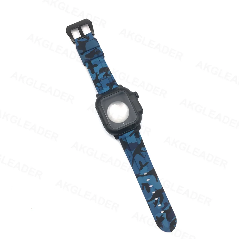 Como Стиль ремешок для наручных часов Apple Watch серии на возраст 2, 3, 4, 5, 40/44 мм мягкий резиновый водонепроницаемый чехол для часов браслет на запястье для подводного плавания чехол для часов для Apple iWatch серии 4 браслет - Цвет ремешка: Blue