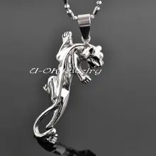 Модные ювелирные изделия из нержавеющей стали титановая сталь подвеска с леопардом с цепочкой ожерелье, кулон и ожерелье для мужчин