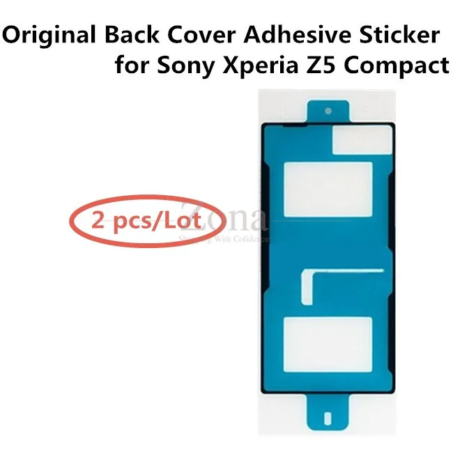 2pcs/Lot Original Back Glass Battery Cover Waterproof Adhesive Sticker for Sony Xperia Z5 Compact | Мобильные телефоны и