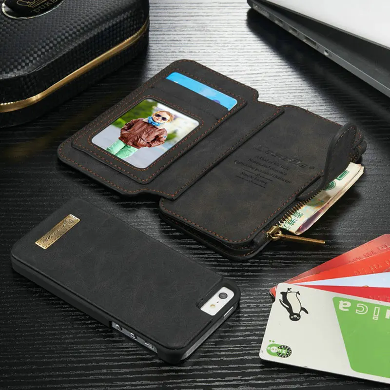 imágenes para Lujo Magnética Del Cuero Genuino para el iphone SÍ 5S 5 Multifuncional Solt Tarjeta Carpeta del tirón de la Caja Del Teléfono para El Iphone 6 6 S 7 Plus imágenes para Lujo Magnética Del Cuero Genuino para el iphone SÍ 5S 5 Multifuncional Solt Tarjeta Carpeta del tirón de la Caja Del Teléfono para El Iphone 6 6 S 7 Plus