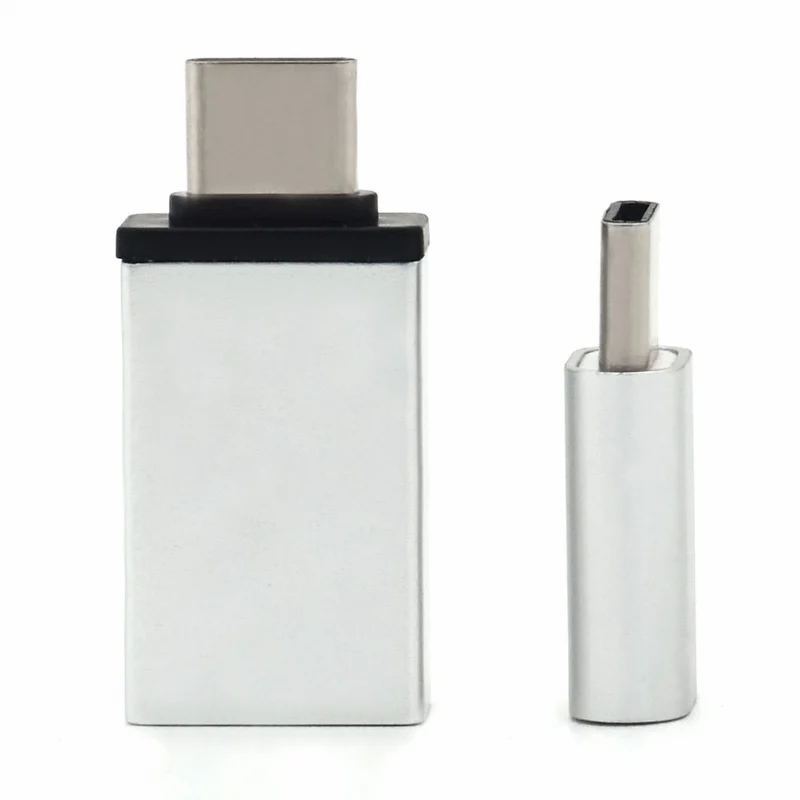 Portefeuille 2in1 USB Type C Adapter To Micro USB OTG Aluminum For Samsung Galaxy S8 Plus LG G6 G5 MacBook Nintendo Switch Cable (3)