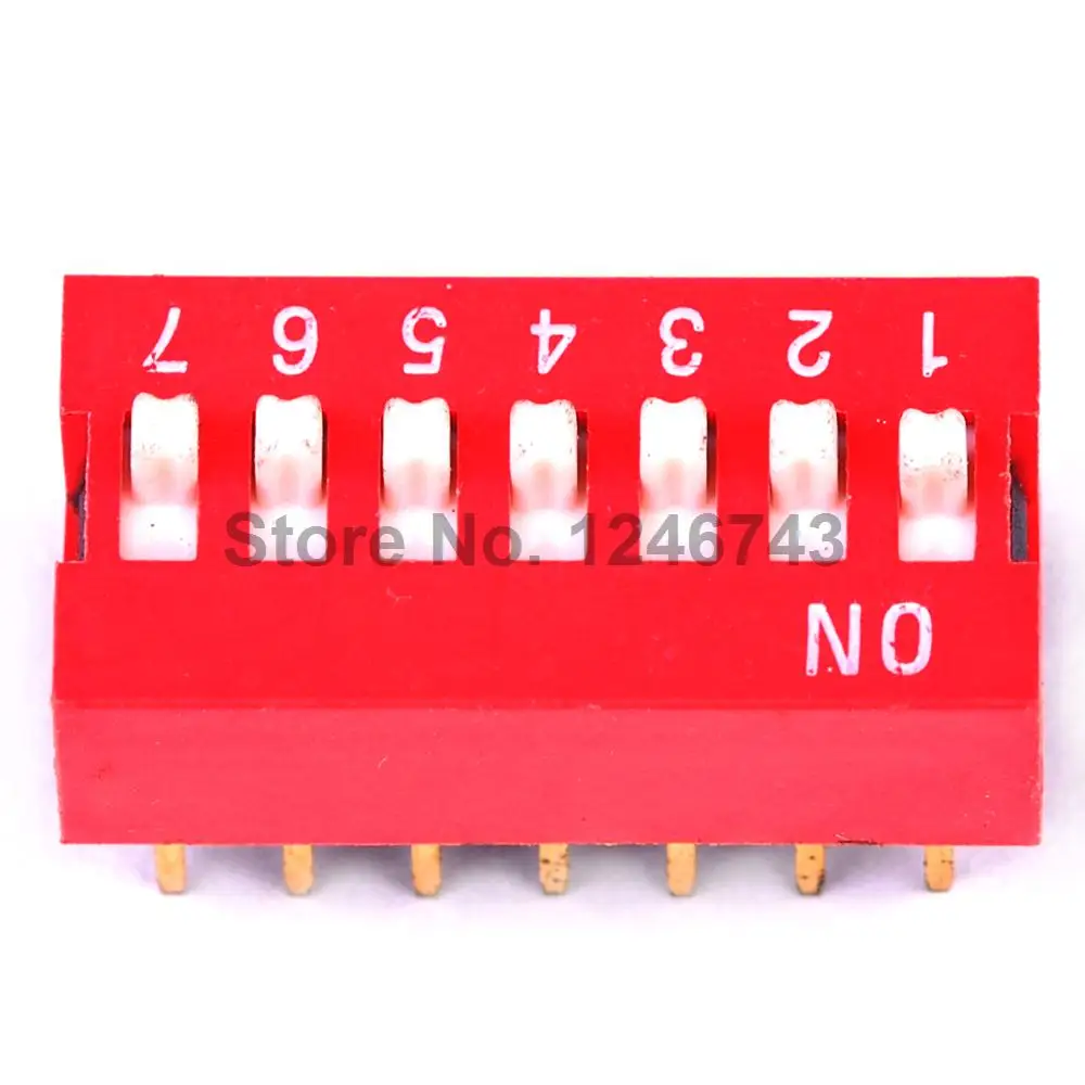 

30PCS 2.54mm 7Pin Flat Dial Switch Toggle Switch DIP Switch