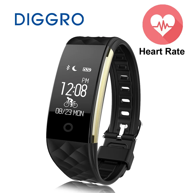 Diggro S2 Fitness Tracker IP67 Waterproof Smart Band Real Time Heart Rate Wristband For Android 4