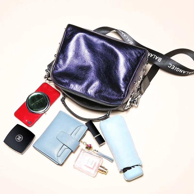 WDbag Женская модная сумка на плечо с заклепками из мягкой кожи новый стиль женская