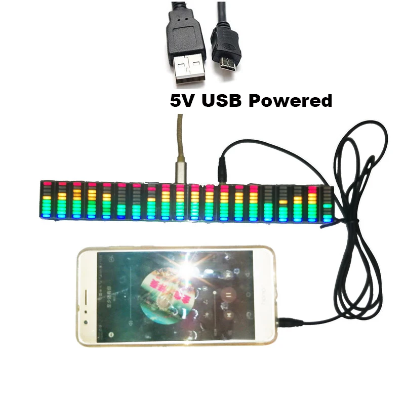Colorful LED Music Spectrum Display Analyzer 20 Segments 10 Levels MP3 PC Amplifier Audio Level Indicator Music