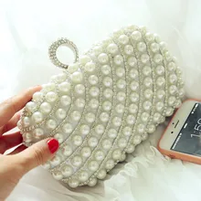 Neue Ankunft Perle Diamant Abendtasche Parteibeutel Frauen Perle Tag Kupplung Abendessen Geldbörsen Mode Dame Hochzeit Mini Handtasche