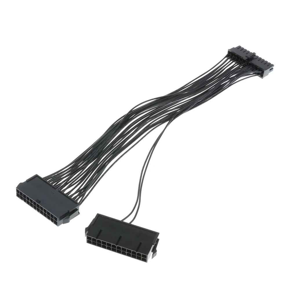 30cm ATX Mining 24Pin Dual PSU Power Supply Extension Cable for Computer Adaptor Cable Connector for BTC Mining 24Pin 20+4pin