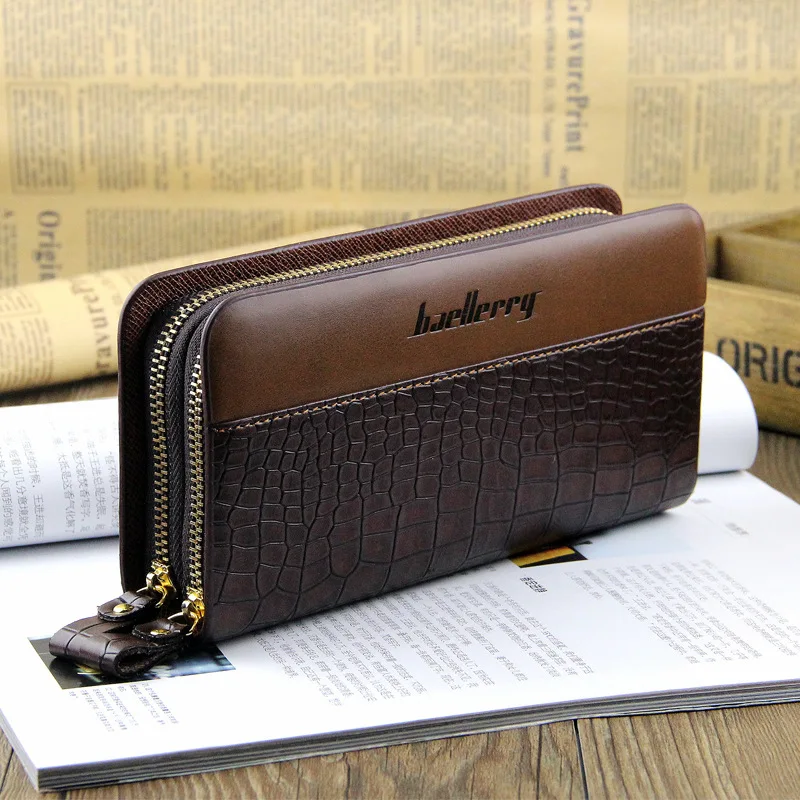 

Man Long Wallet Vintage Men Wallets Leather Brand Purse Male Clutch Bag Coin Pocket Man Wallet Zipper Long Purses Cartera Hombre