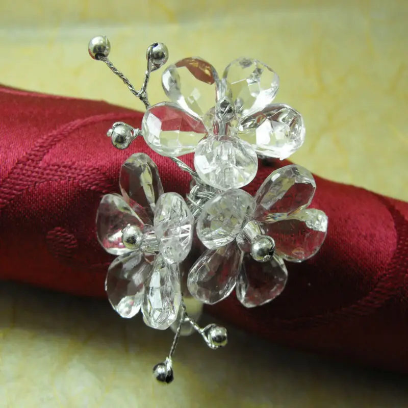 clear crystal napkin ring ,flower napkin holder,in Napkin Rings from