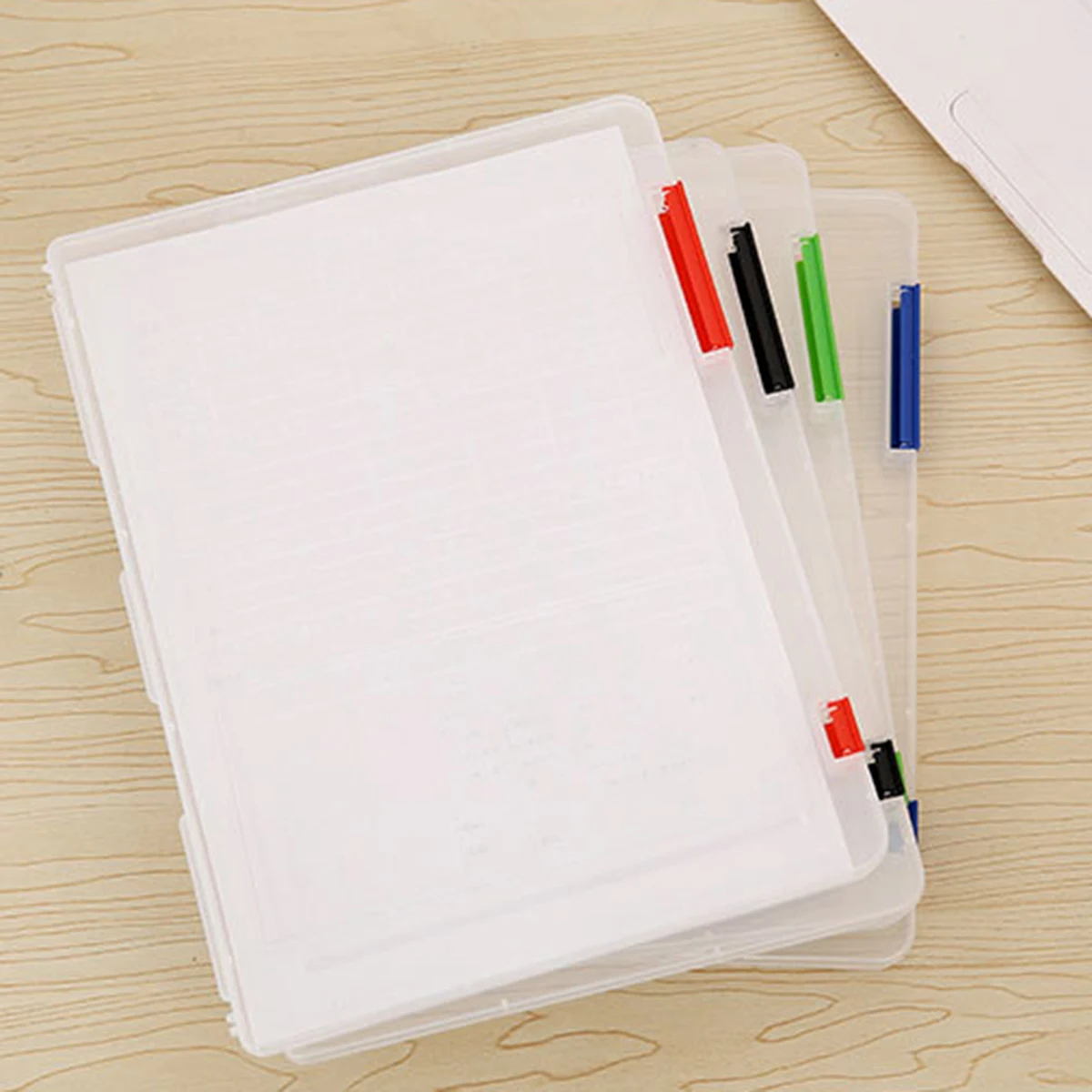A4 Storage Paper Box Case File Document Transparent Holder Desk Organizer School Office Supplies