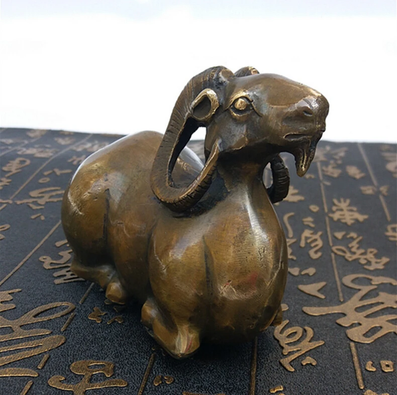SUIRONG---2017 507+++ Hot metal process of pure copper Zodiac sheep animal sculpture ornaments lying mascot Home Decor | Дом и сад
