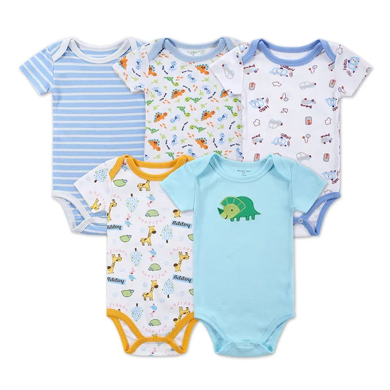 2016 New Baby Bodysuits Newborn Clothes Body Bebe Short Sleeve Bodysuites Summer Carters Infant Jumpsuit Girl 5PCS Baby Clothes (1)