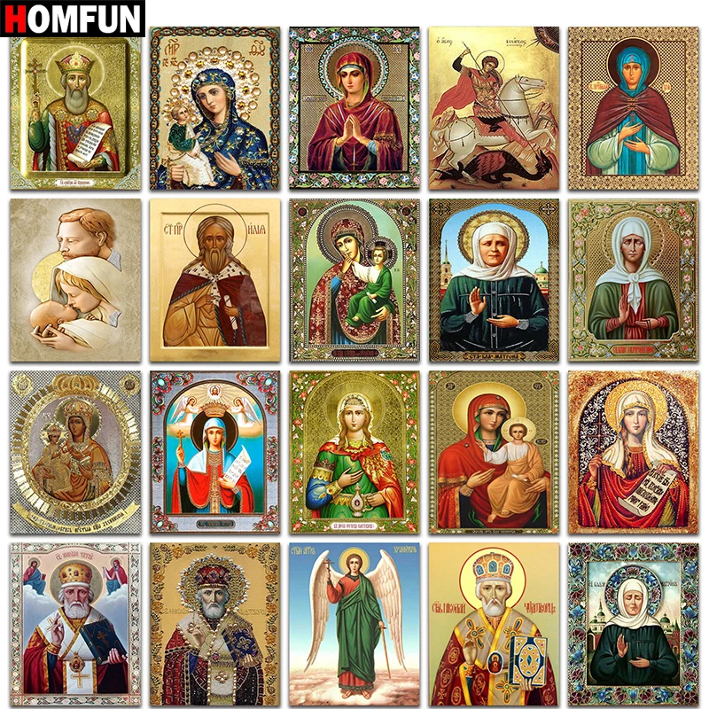 

HOMFUN Full Square/Round Drill 5D DIY Diamond Painting "Religious Icon" 3D Embroidery Cross Stitch 5D Home Decor Gift BK