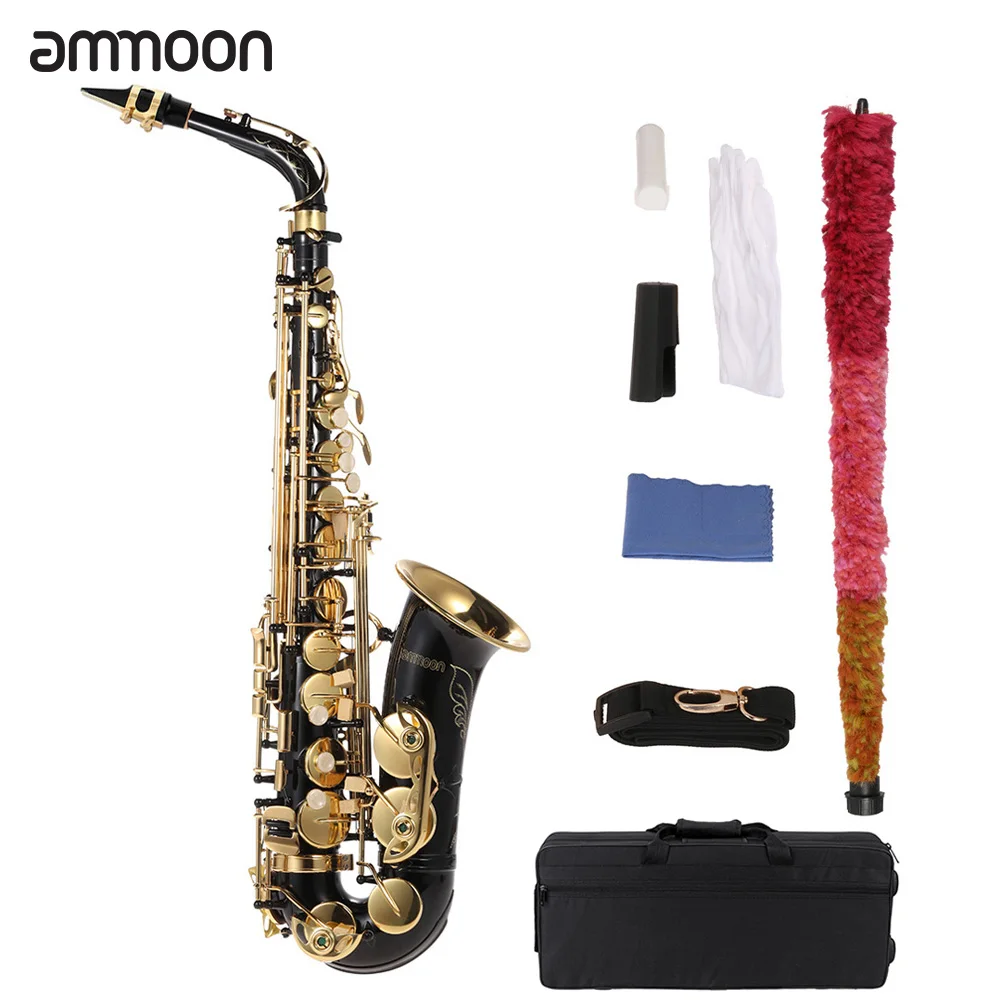 Ammoon bE альт-саксон латунный лакированный золотой E плоский Sax 82Z ключ тип древесный