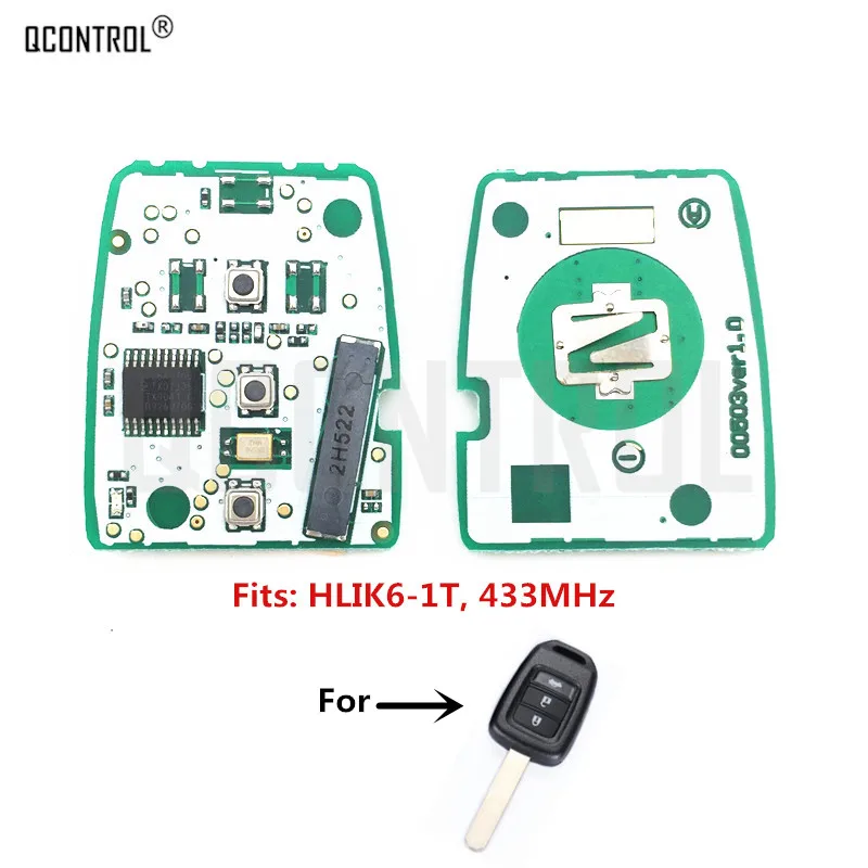 

QCONTROL Car Remote Key Circuit Board for Honda HLIK6-1T Civic Accord City CR-V Jazz XR-V Vezel HR-V FRV Car Lock 433Mhz
