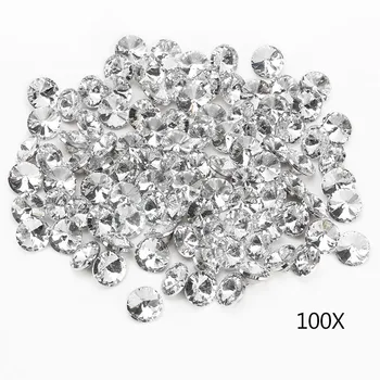 

100pcs 25MM Clear Faceted Glass Crystal Diamante Rhinestone Silver Buttons Sale For Drop Shipping