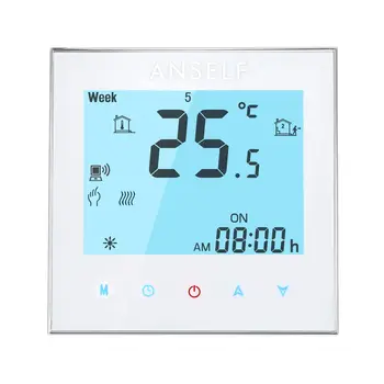 

16A 110~240V Electric Heating WIFI Smart Thermostat with Touchscreen LCD Display Durable Programmable Temperature Controller