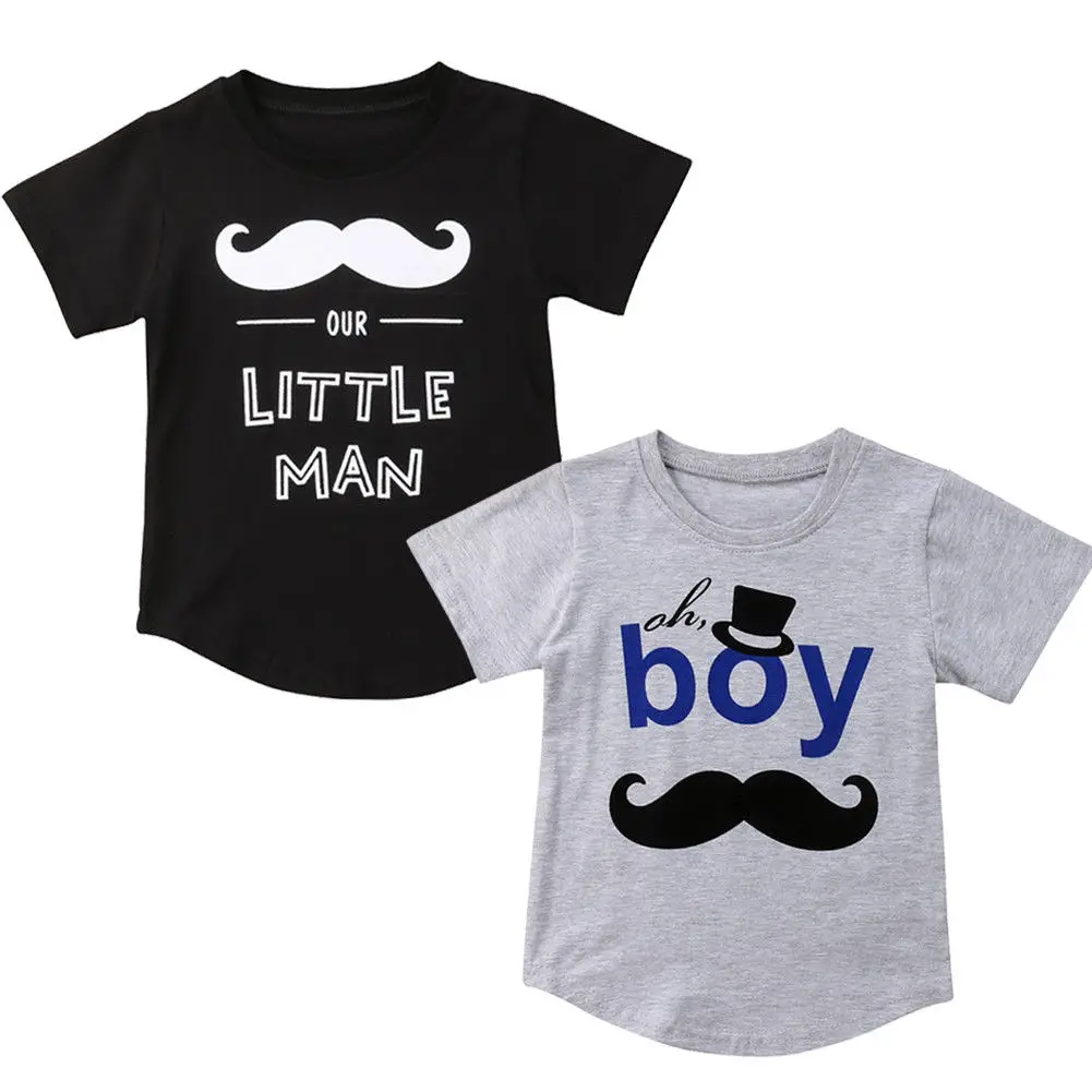 Little Man Toddler Kids Baby Boy Short Sleeve Cotton T shirt Tee Tops