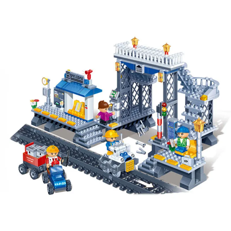 

DIY Mini Building Nano blocks children gifts Educational toys model funny 8227,orbital,railway station,city series,BanBao Blocks