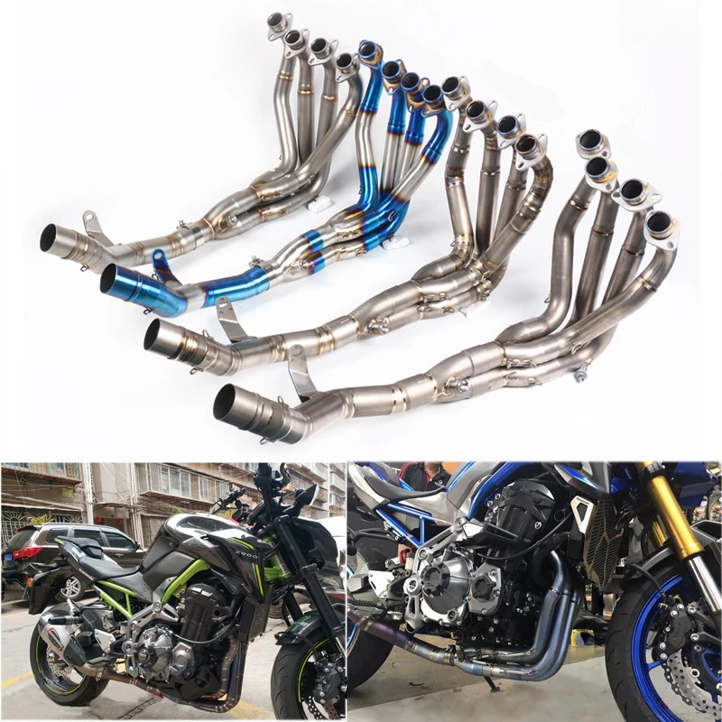 Goede Voor kawasaki Z900 Alle Jaar Motorfiets Rvs Front Sectie Aansluitleiding Met Staart Uitlaat Buizen Systeem