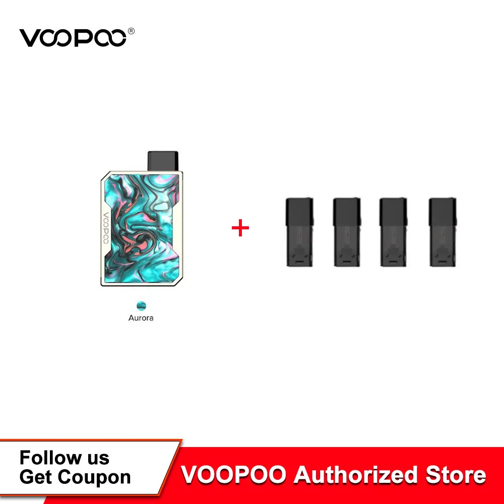VOOPOO DRAG Nano Pod Vape add 4 шт. Drag Pods 750 мАч аккумулятор 1 мл картридж Vaping устройство VS 2 Mico