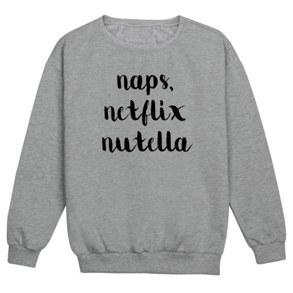 Minga London Naps Netflix Nutella Sweater Top Womens Tumblr Hipster 