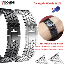 Фьюжн нож из нержавеющей стали для нарезания яблок ремешок для наручных часов легко демонтировать сменный ремешок для наручных часов Apple Watch, Series3/2/1 38 мм/42 мм, черный