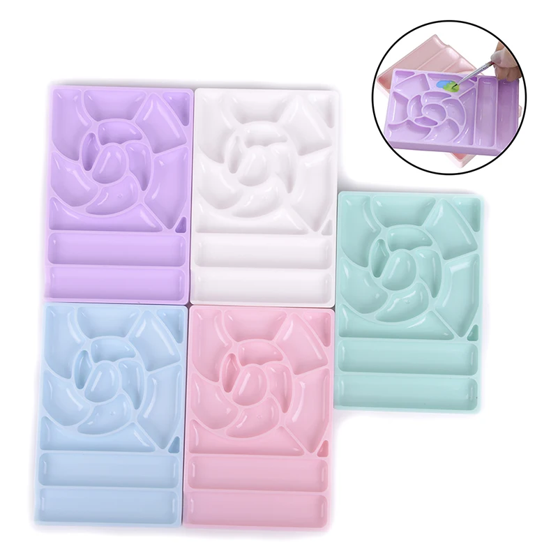 

1pc Nail Art Manicure Tools Palettes For False Nail Tips Display 5 Colors Practice UV Gel Polish Multi-grids Plate