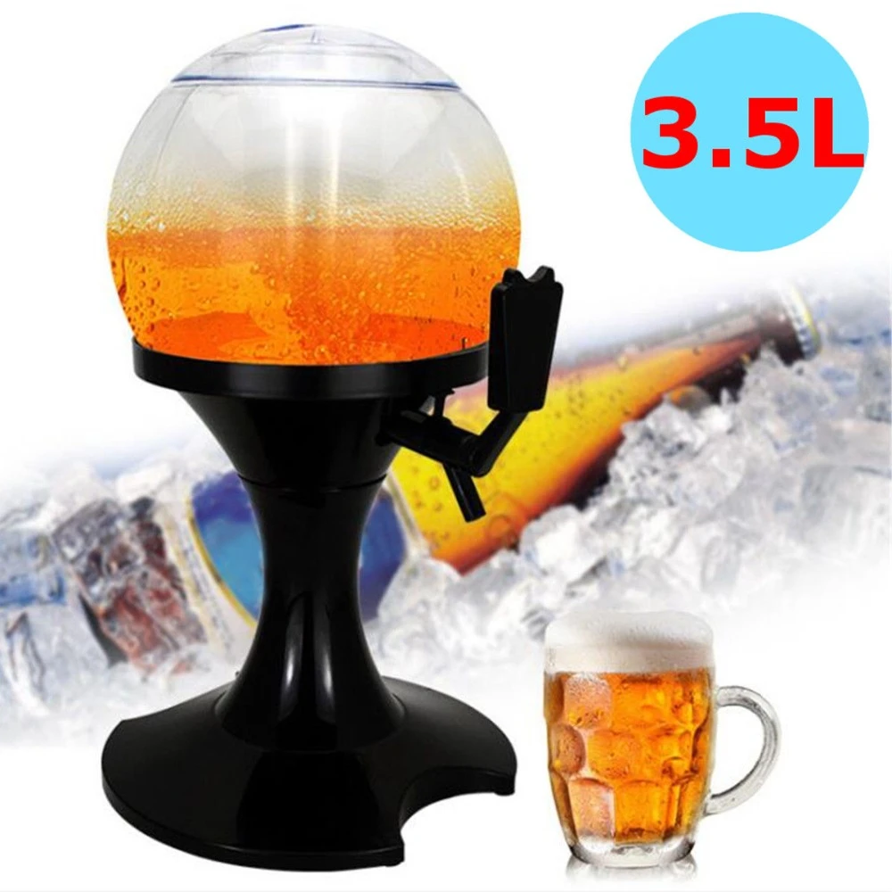 

3.5L Spherical Beer Dispenser Cold Beverage Dispenser Bar Tool Ice Tube Liquor Wine Juice Container Drink Dispenser Bar Tools