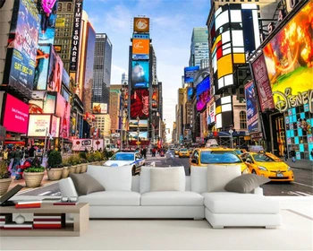 

Beibehang Custom Photo Walls New York Modern Trees Architecture Times Square TV Background Wall Home Decor Wallpaper behang