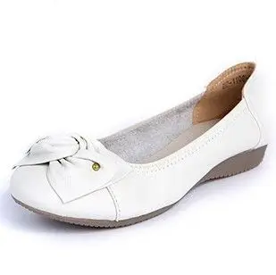 BEYARNE/9 цветов, лоферы размера плюс(34-43), удобная женская обувь из натуральной кожи на плоской подошве, Женская Повседневная рабочая обувь для медсестры, женская обувь на плоской подошве - Цвет: white