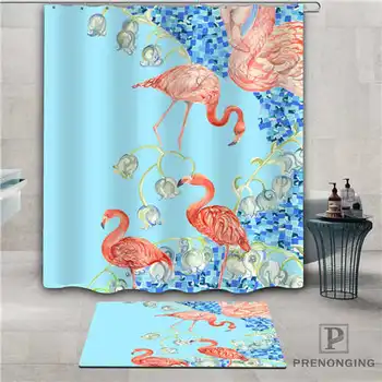 

Custom beautiful-flamingos (1) Waterproof Shower Curtain Doormat Home Bath Bathroom Polyester Fabric Multi Sizes#2019-1-05-12