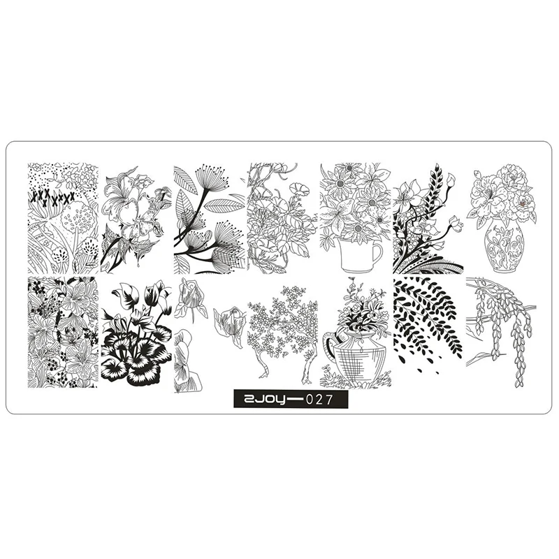 

1 PC Blooming Flower Pattern Nail Stamping Plates Manicure Stamp Template Nail Art DIY Image Plate Stamping Tool ZJOY-027