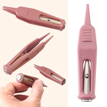 

Baby Care Newborn Nose Cleaning Tweezer Plastic Clip Navel LED Flashlight Safety Infant Rustproof Ear Forceps Visible