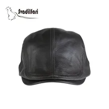 Новая модная шапка из натуральной кожи для папы зимняя мужская шапка зимняя шапка Выходная шляпа мужская шапочка из спандекса зимний подарок Теплая Зимняя кепка