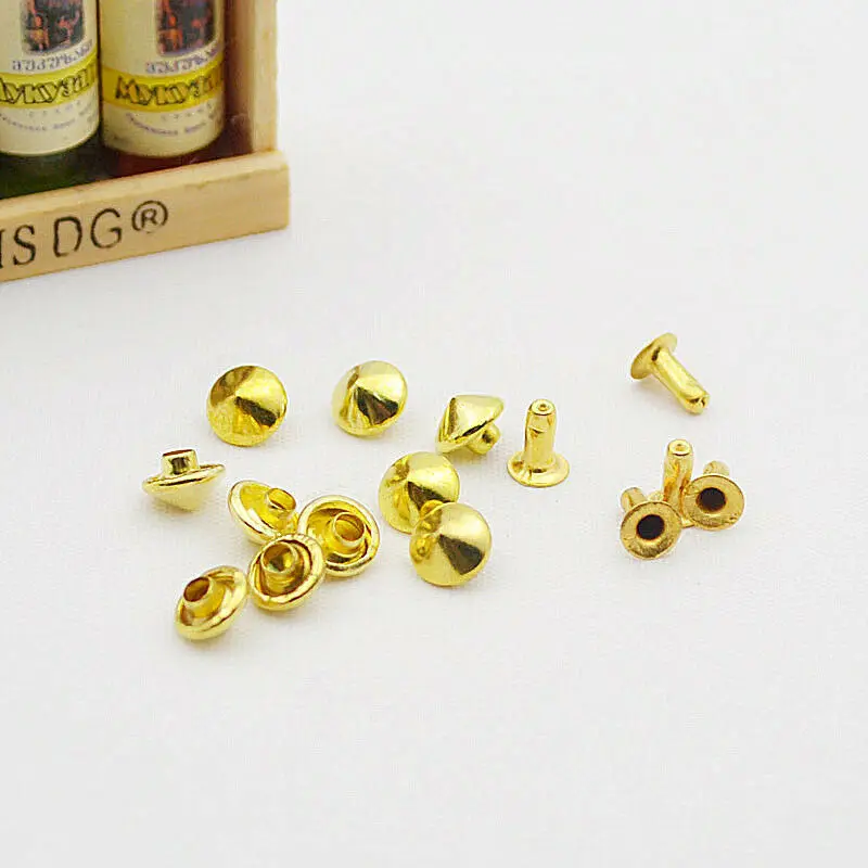 Golden 100 Комплекты 10 мм Металл конуса Тип быстрые заклепки Шпильки Пятна Nailhead браслет с шипами Одежда DIY заклепки для одежды шпильки для одежды сумка - Цвет: Golden