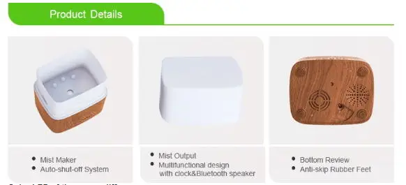 Аромадиффузор с часами и Bluetooth 300 мл диффузор для ароматерапии увлажнитель