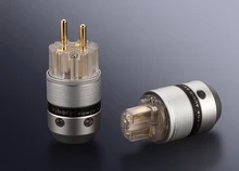 1 Set Viborg HiFi EU standard Power Connector Plug+IEC Connector Core Copper+5U Silver Plated Gold Plating Gold-plated 100% Real
