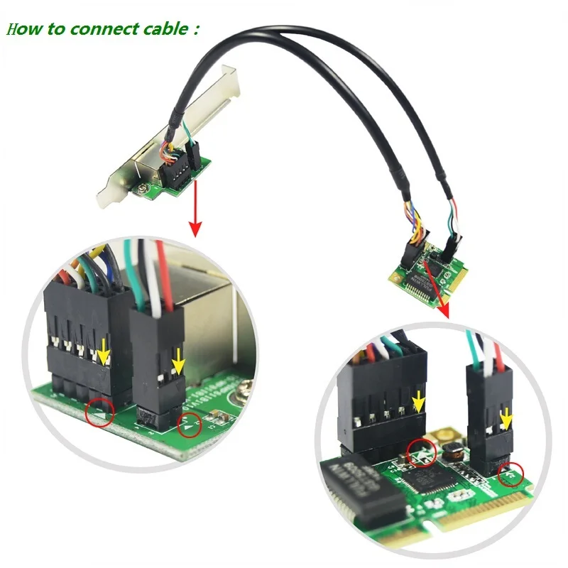 PCIe мини PCI-Express Gigabit Ethernet RJ45 Порты и разъёмы адаптер 10/100/1000 Base-T сетевой контроллер