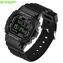 SANDA новая модель, спортивные часы для мужчин, наручные часы, модные цифровые светодиодные армейские часы, популярные водонепроницаемые уличные мужские часы 329