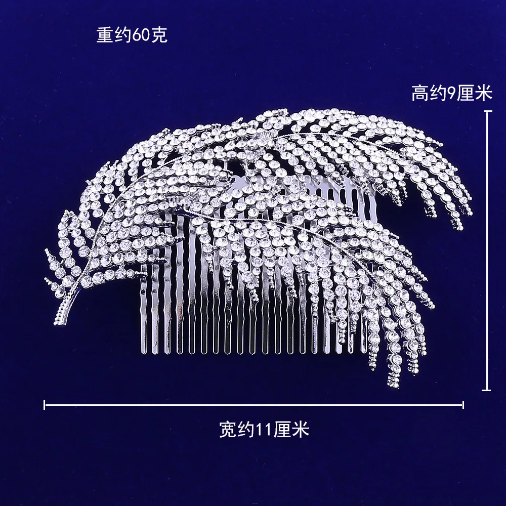 Wedding Coronal Tiara Rhinestones Crystal Bridal Headband Pageant Silver Princess Crown (9)