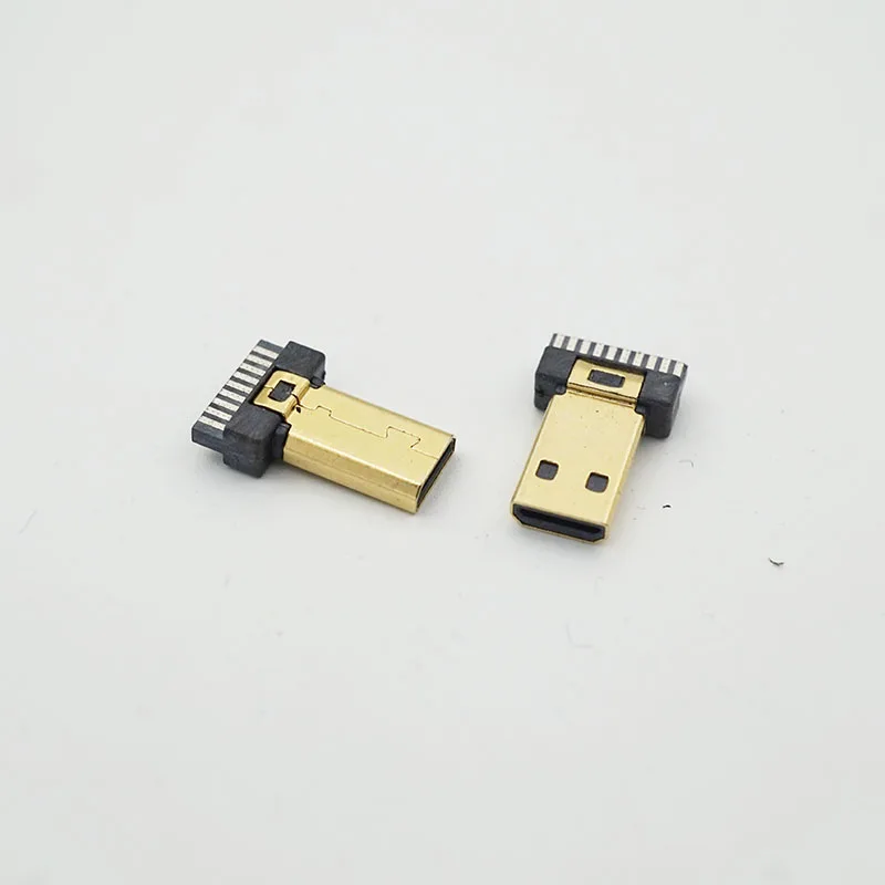 20 шт. Позолоченный разъем Micro Usb HDMI совместимый штекер для подключения зарядного