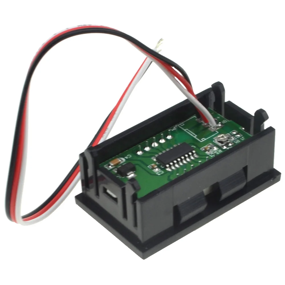 50 шт./лот 3 провода красный/синий/зеленый 0,5" DC0-100V внешний источник питания цифровой светодиодный дисплей Вольтметр с обратной защитой